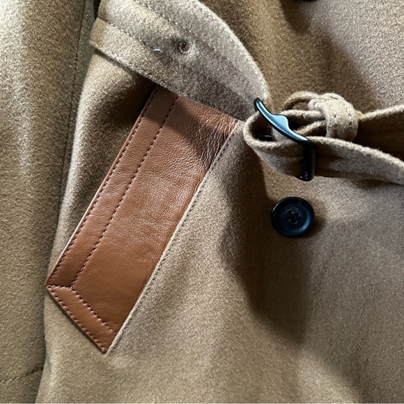 COACH wool and leather camel peacoat LIKE NEW - Picture 2 of 16